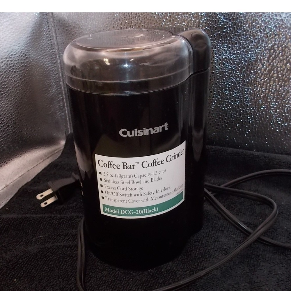Cuisinart Coffee Bar Coffee Grinder Black DCG-20 Stainless Steel Blade 12 Cup